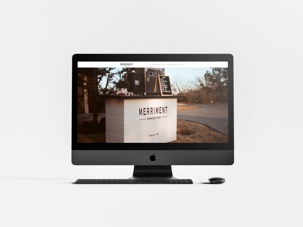 Website mockup for merriment coffee